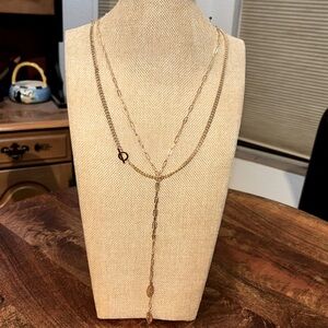 NWT Lane Bryant Gold Toned Layered Drop Necklace